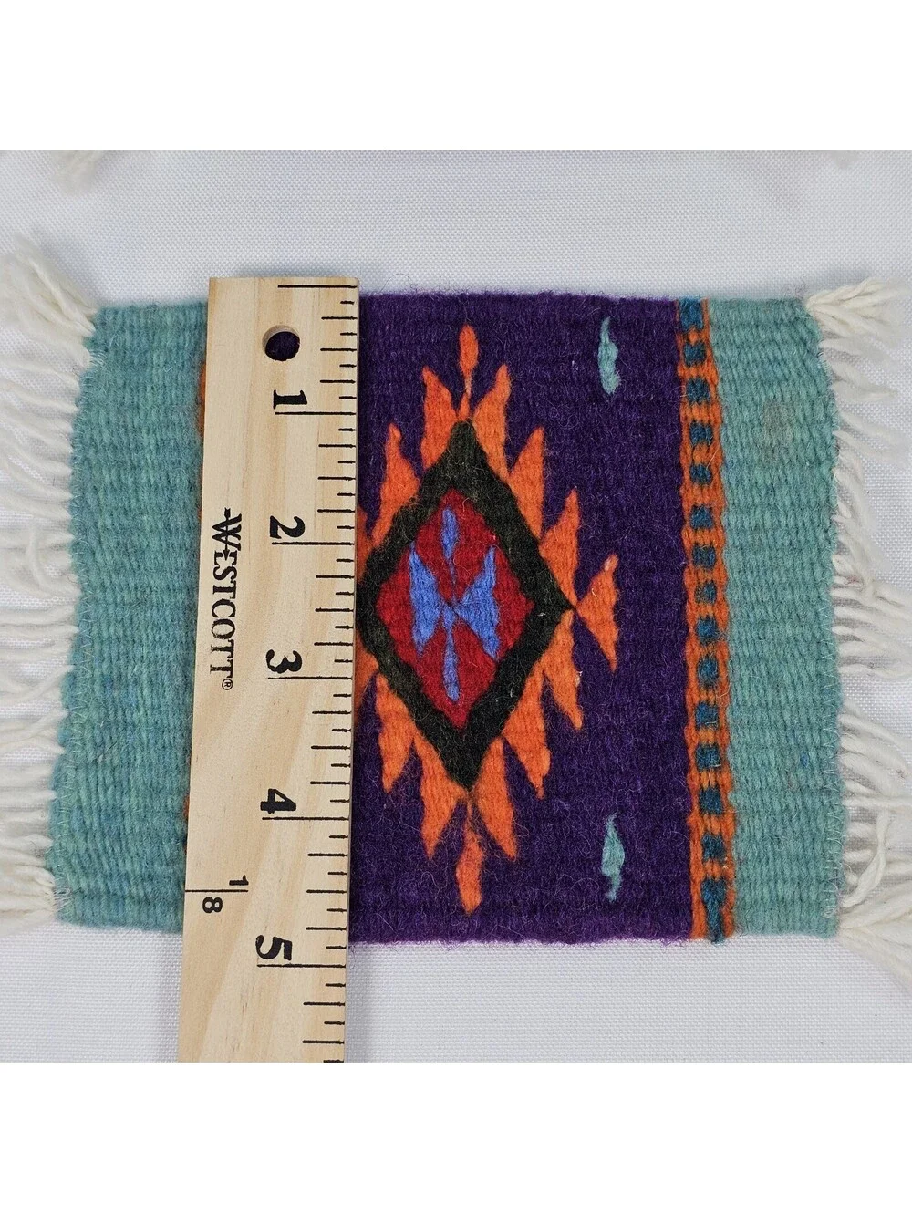 Vtg Handwoven Mini Zapotec Rugs Oaxaca Mex Wool Coasters Traditional Textile Art